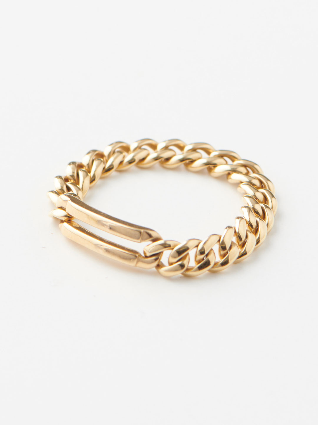 Two Lines Ring / Plain Charm - Yellow Gold