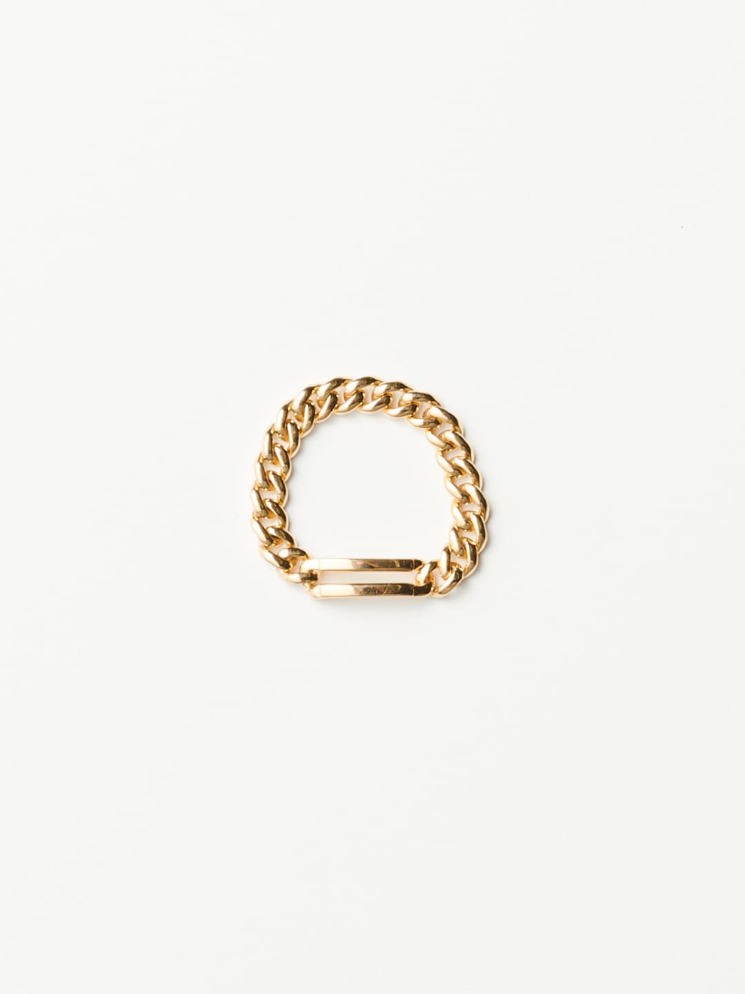 Two Lines Ring / Plain Charm - Yellow Gold