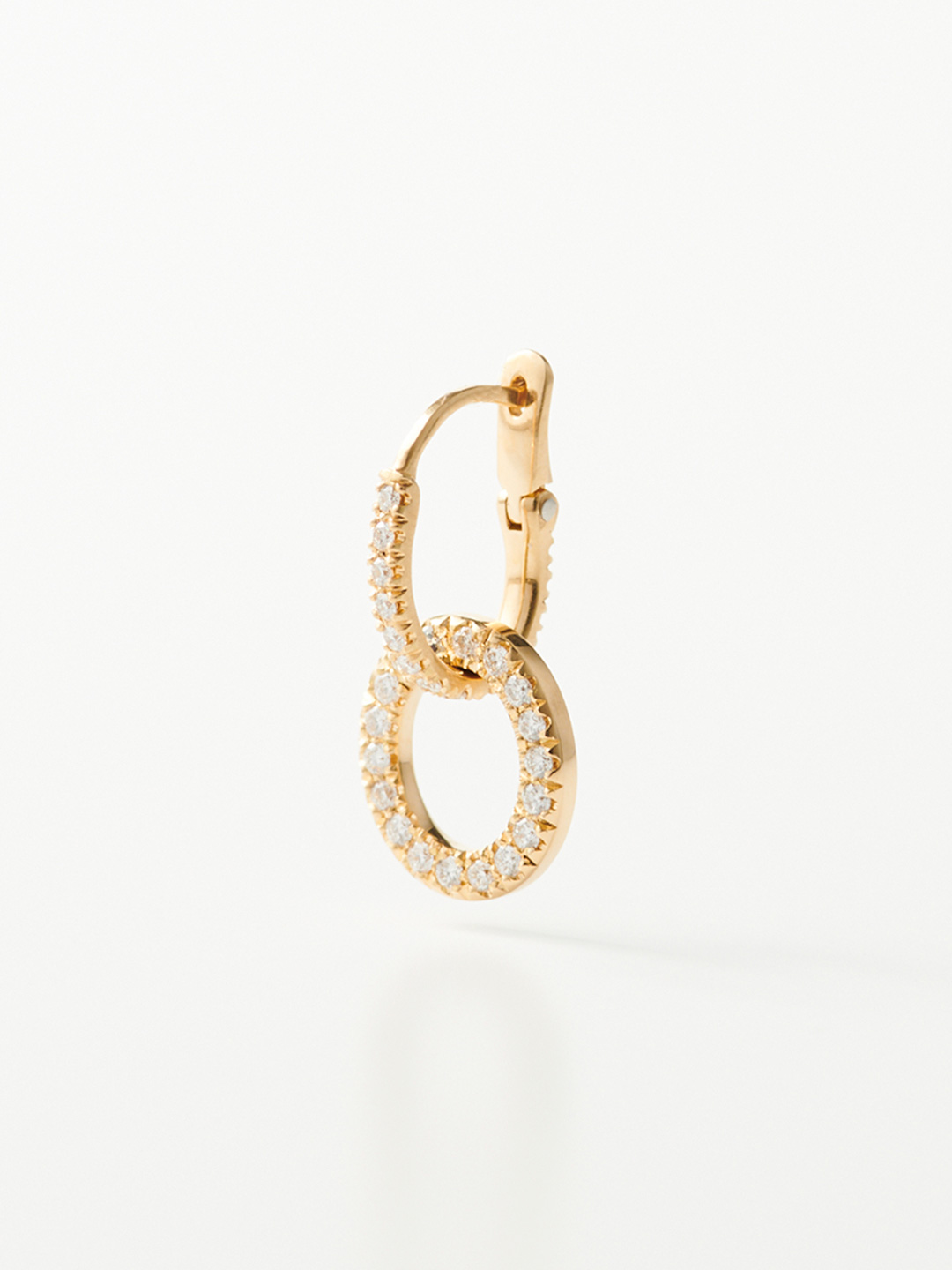 Marvelous Pierced Earring / Dia Sideways x Dia Hook - Yellow Gold