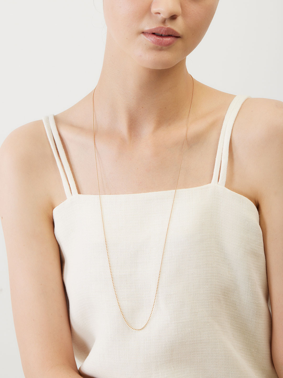 Ball Chain Necklace 80cm - Yellow Gold
