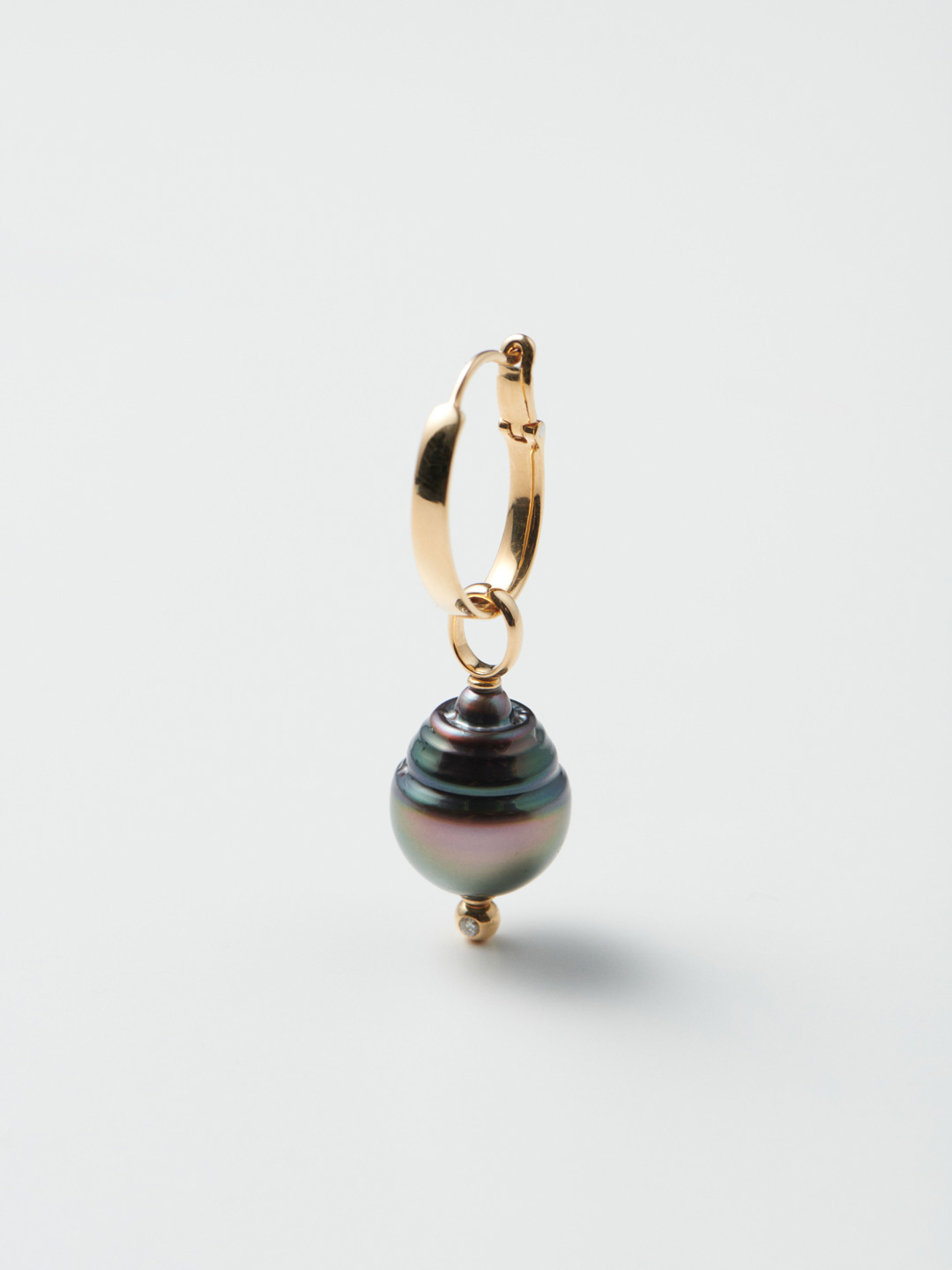 Pearl Pierced Earring (Lx1) / Diamond【kp-P10】- Yellow Gold