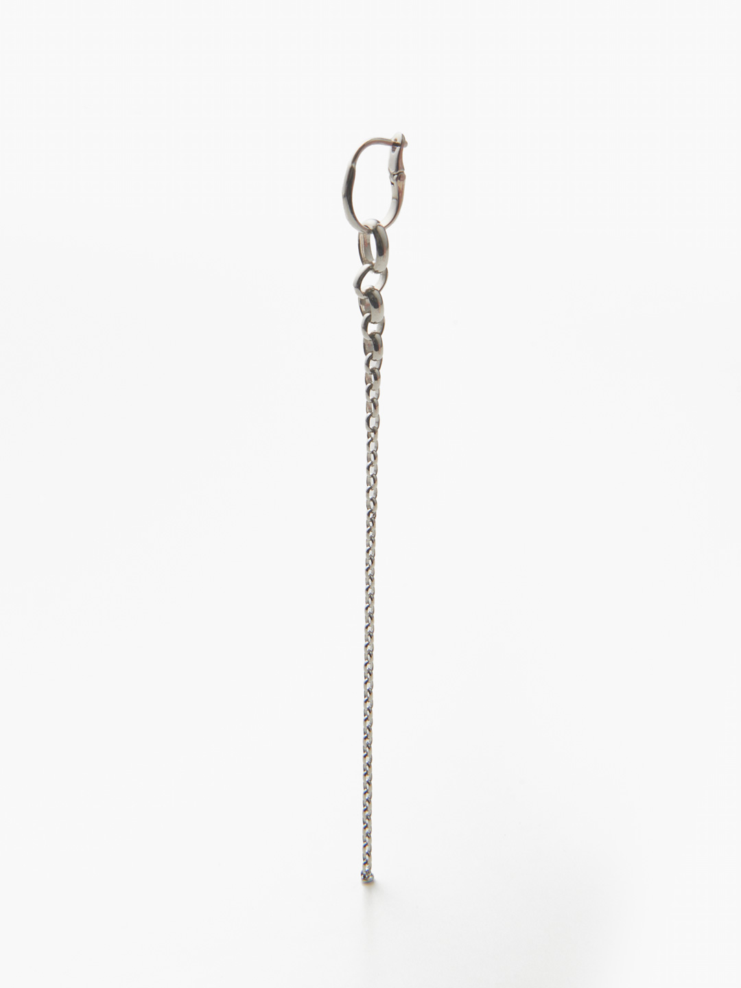 Gradation Arc Hoop Pierced Earring Long - Platinum