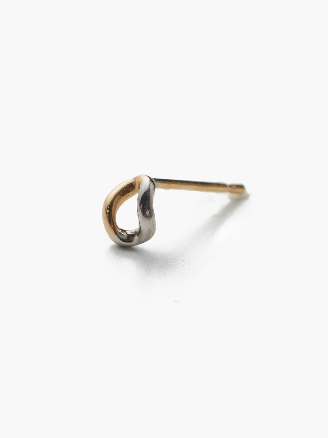 Dual Tone Pierced Pierced Earring- Left PT / Right YG - Multi Color