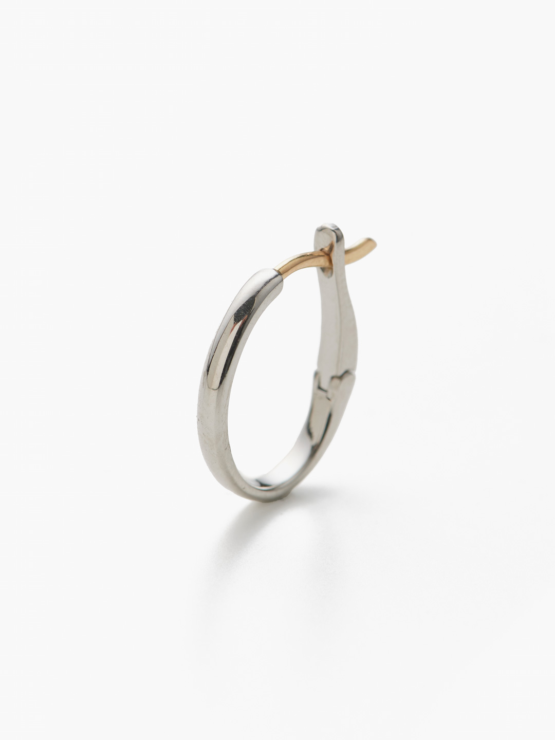 Large Arc Hoop Pierced Earring - Platinum