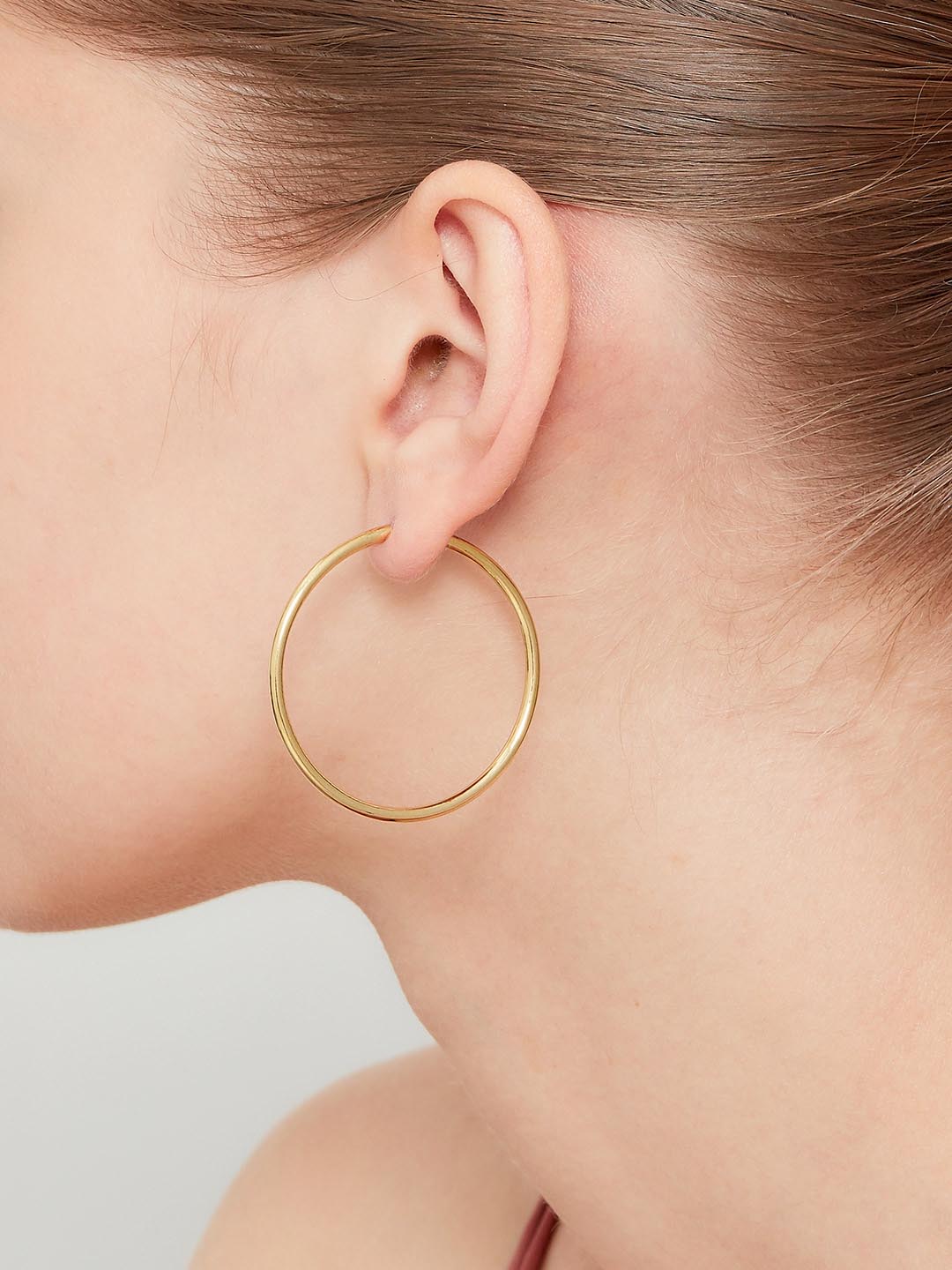 Senorita 35 Hoop Pierced Earrings - PAIR - Yellow Gold