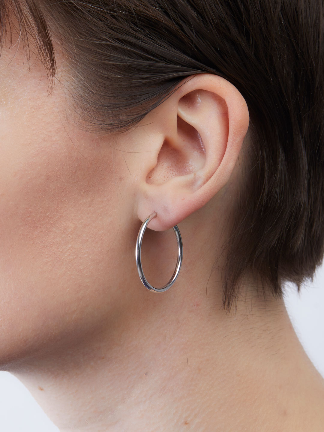Senorita 25 Hoop Pierced Earring  - PAIR - Silver