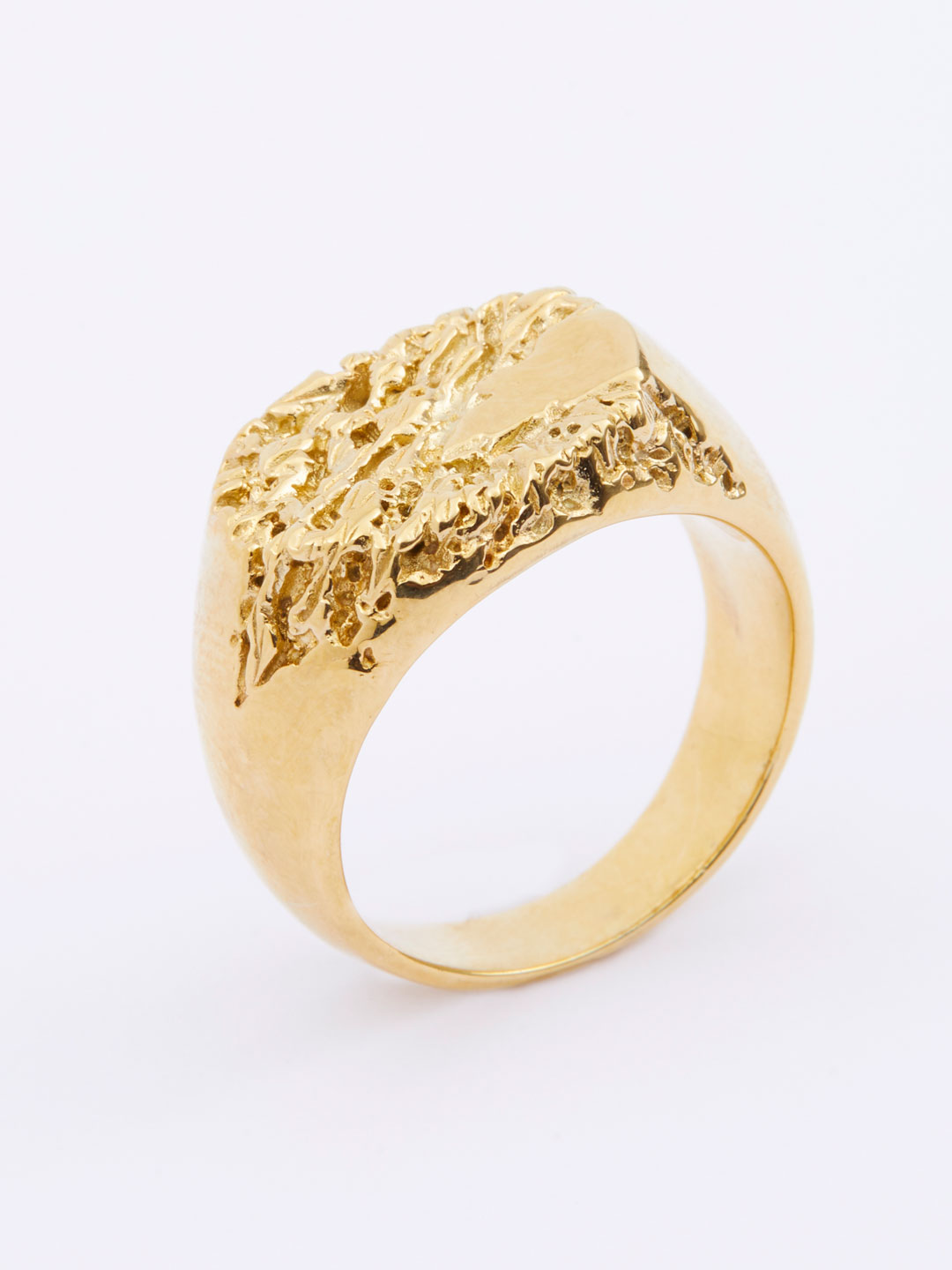 Rock Signet Ring - Yellow Gold