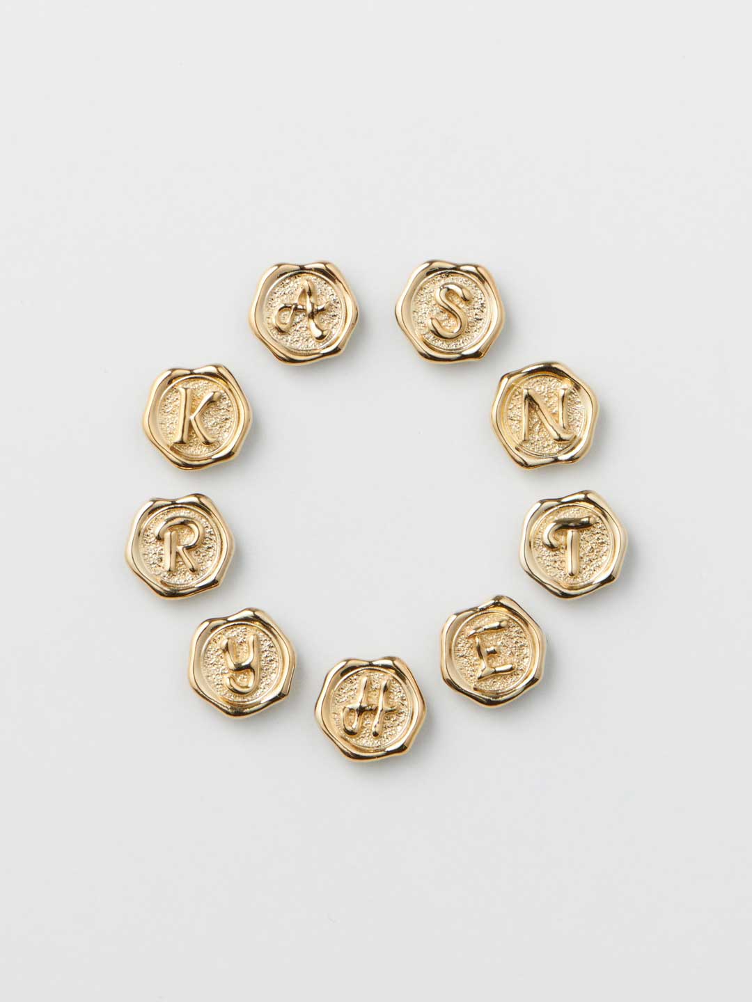 Alphabet Coin Parts - Yellow Gold