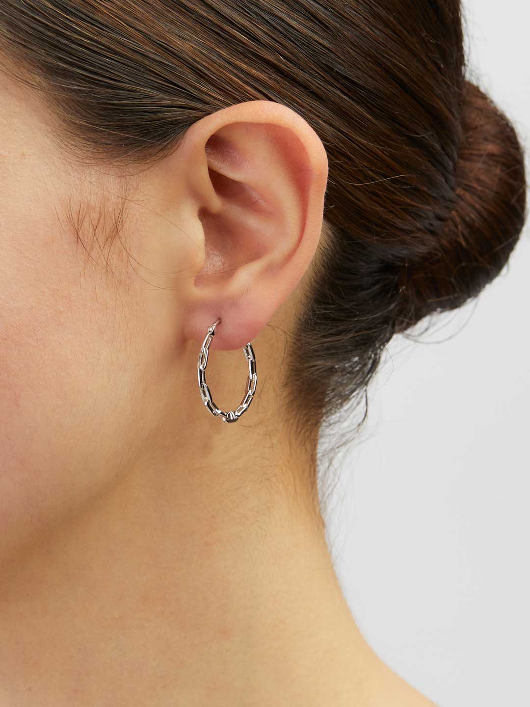 Gemma 18 Hoop Pierced Earring - Silver