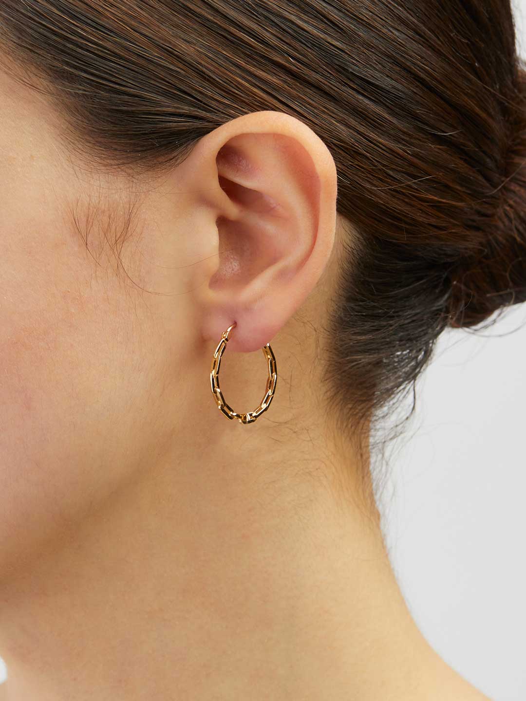 Gemma 18 Hoop Pierced Earring - Yellow Gold