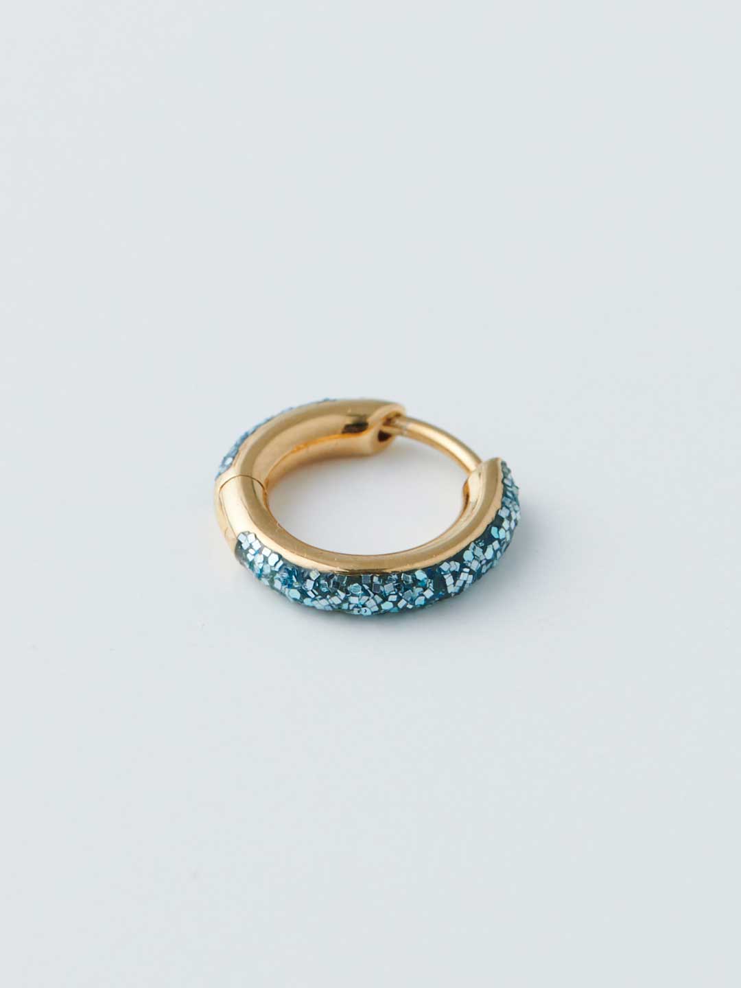 Kate Ocean Glitter Huggie Pierced Earring - Blue