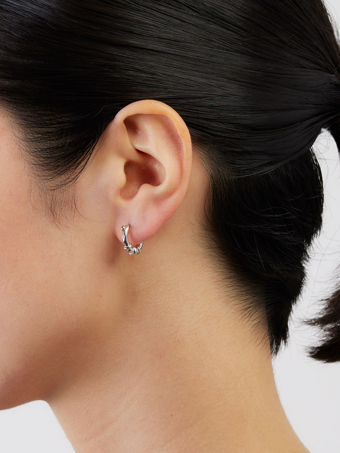 Spring Huggie Pierced Earring - Silver
