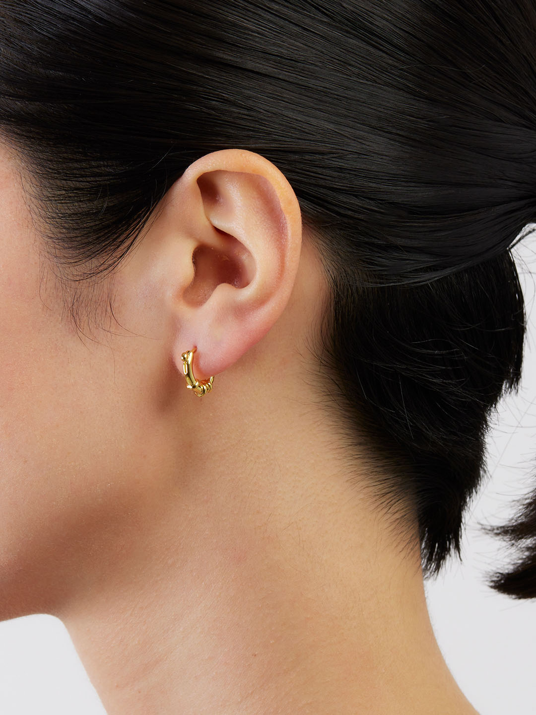 Spring Huggie Pierced Earring - Yellow Gold