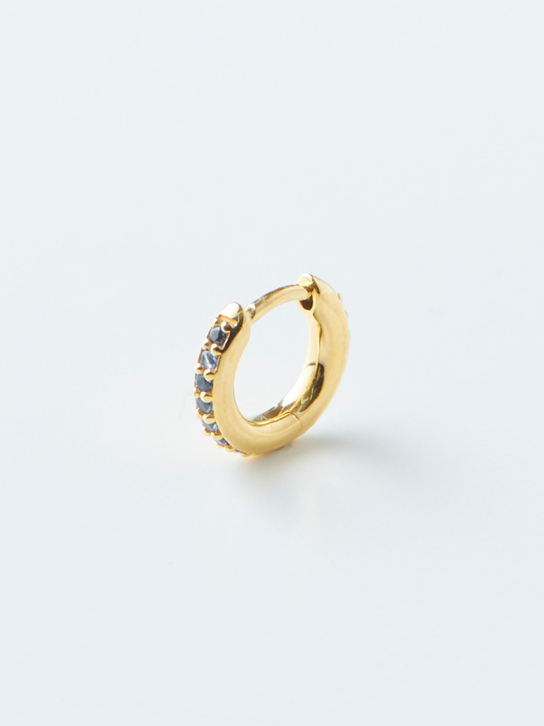 Mica 6 Blue Huggie Pierced Earring - Yellow Gold