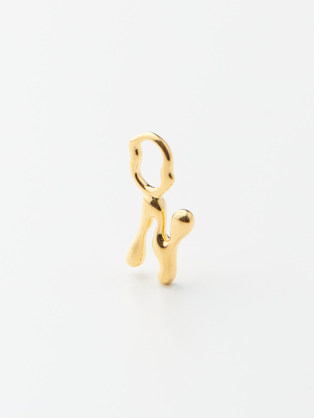 Fluent Letter N Charm - Yellow Gold