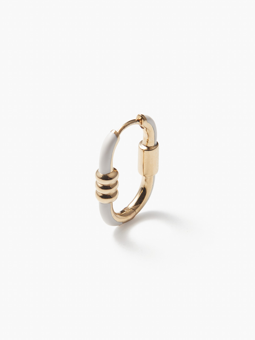 Vertigo 16 White Earring YG14K - Yellow Gold