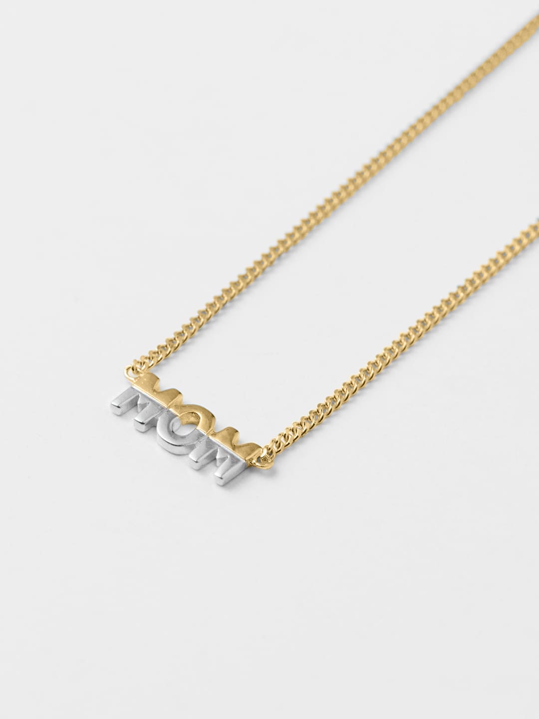 Mom Necklace -  Yellow Gold/Silver
