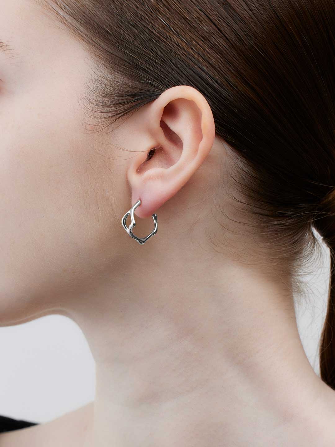 Luna Hoop 14 Pierced Earring - Silver