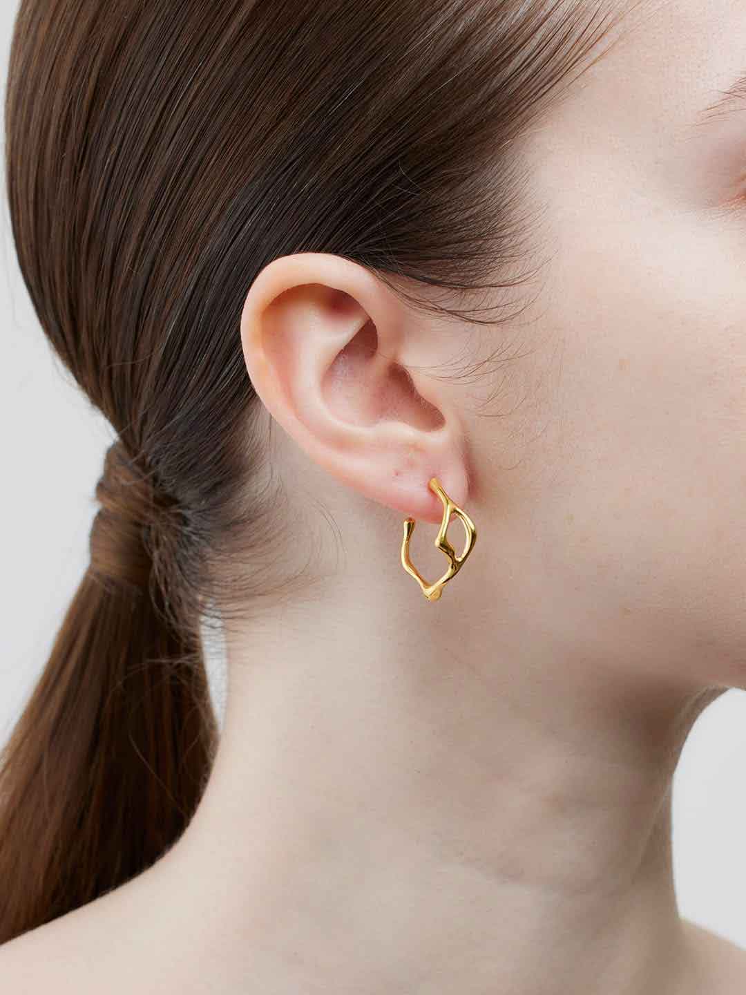 Luna Hoop 18 Pierced Earring - Yellow Gold