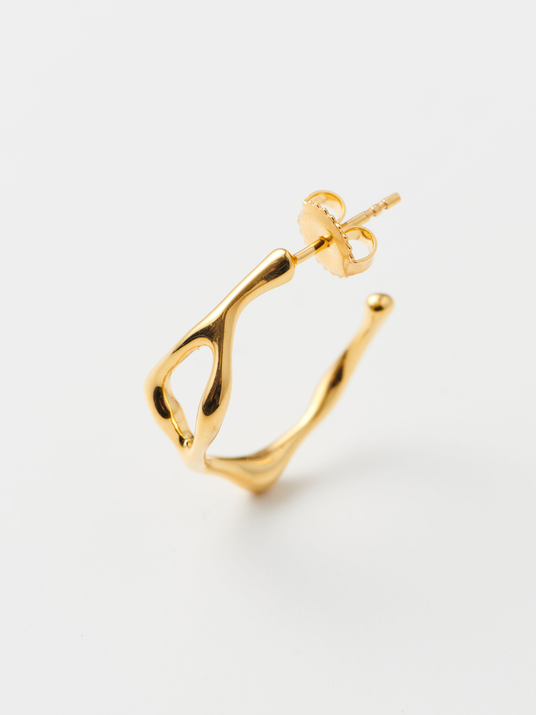 Luna Hoop 18 Pierced Earring - Yellow Gold