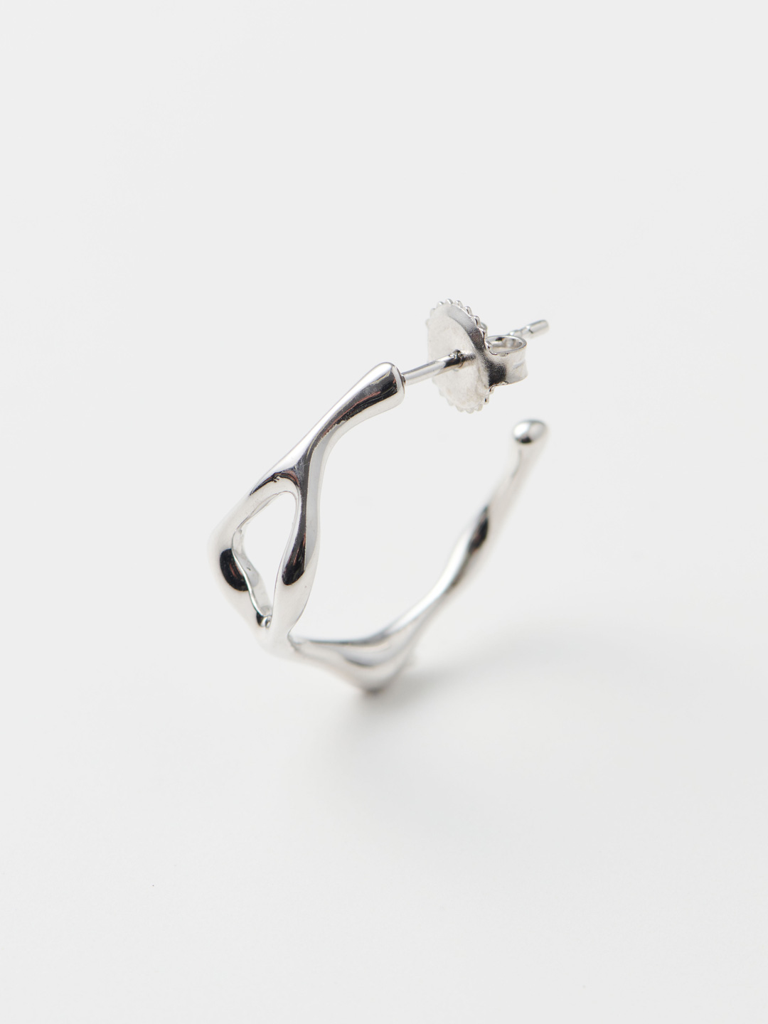 Luna Hoop 18 Pierced Earring - Silver