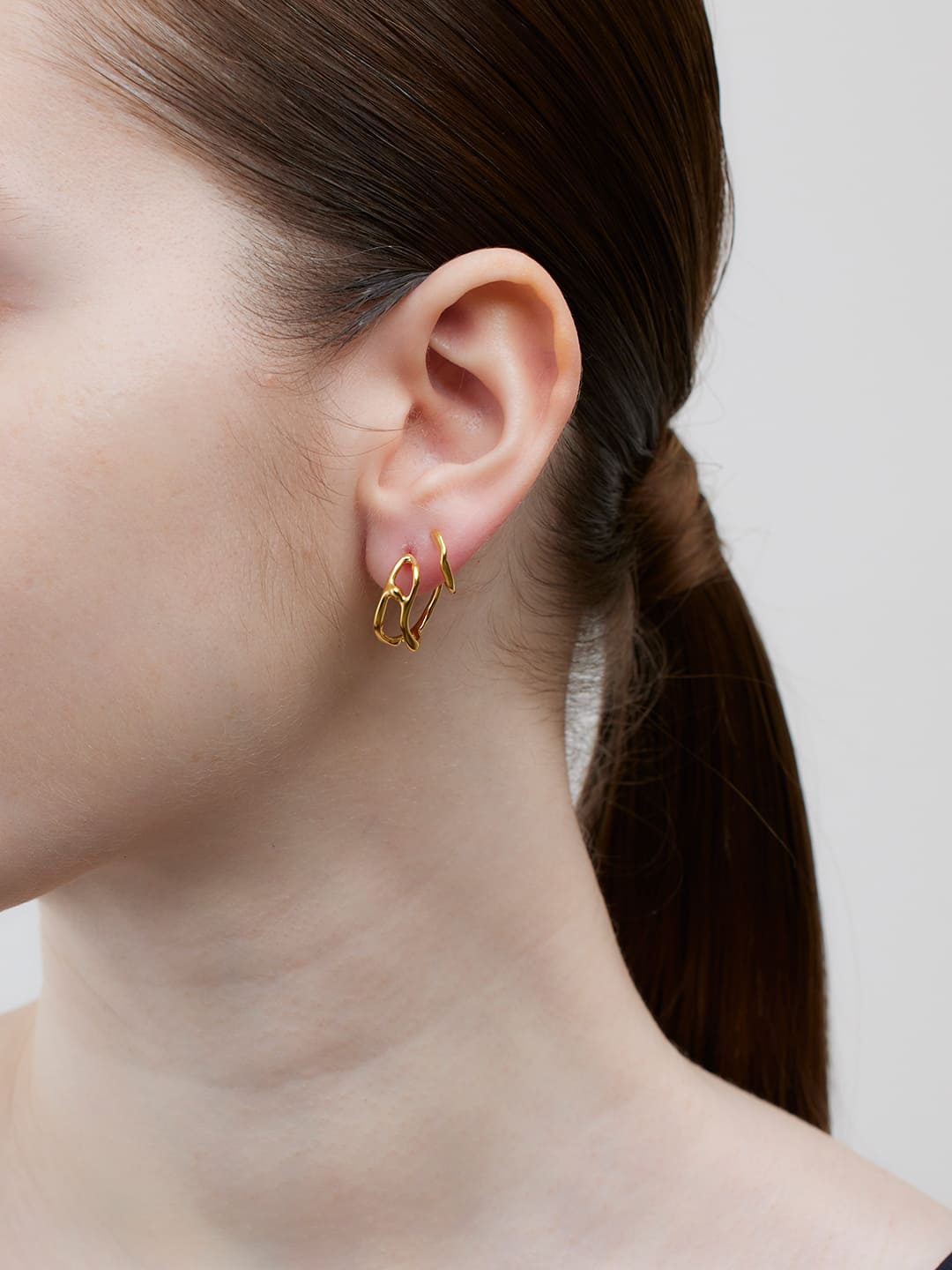Atalanta Pierced Earring - Yellow Gold