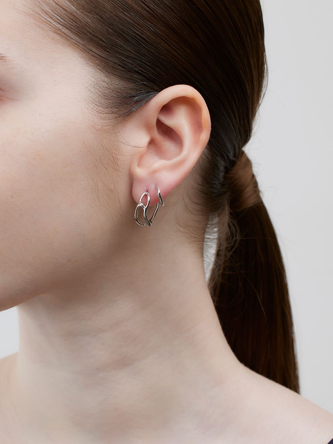 Atalanta Pierced Earring - Silver