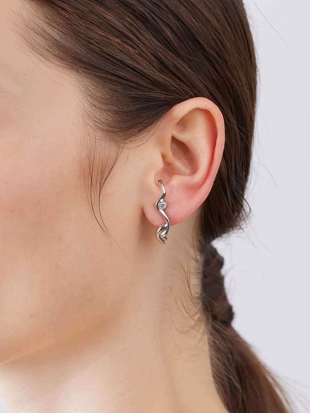 Liquified Earring Silver - Silver