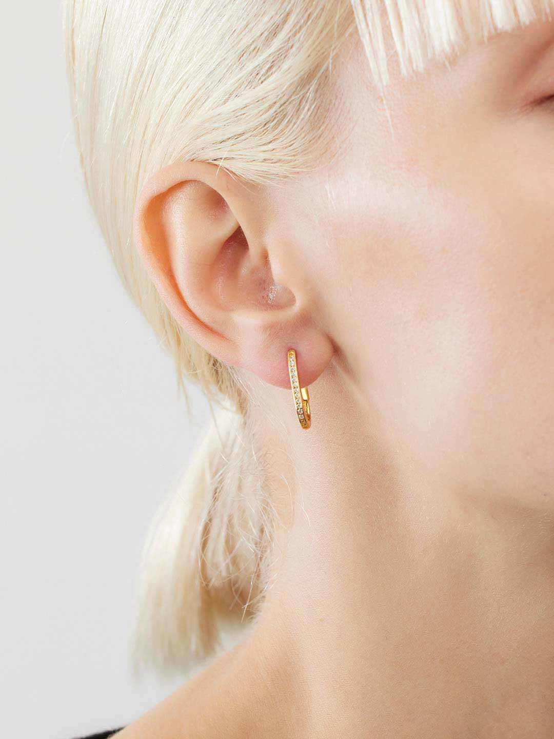Kastellet Pierced Earring - Yellow Gold