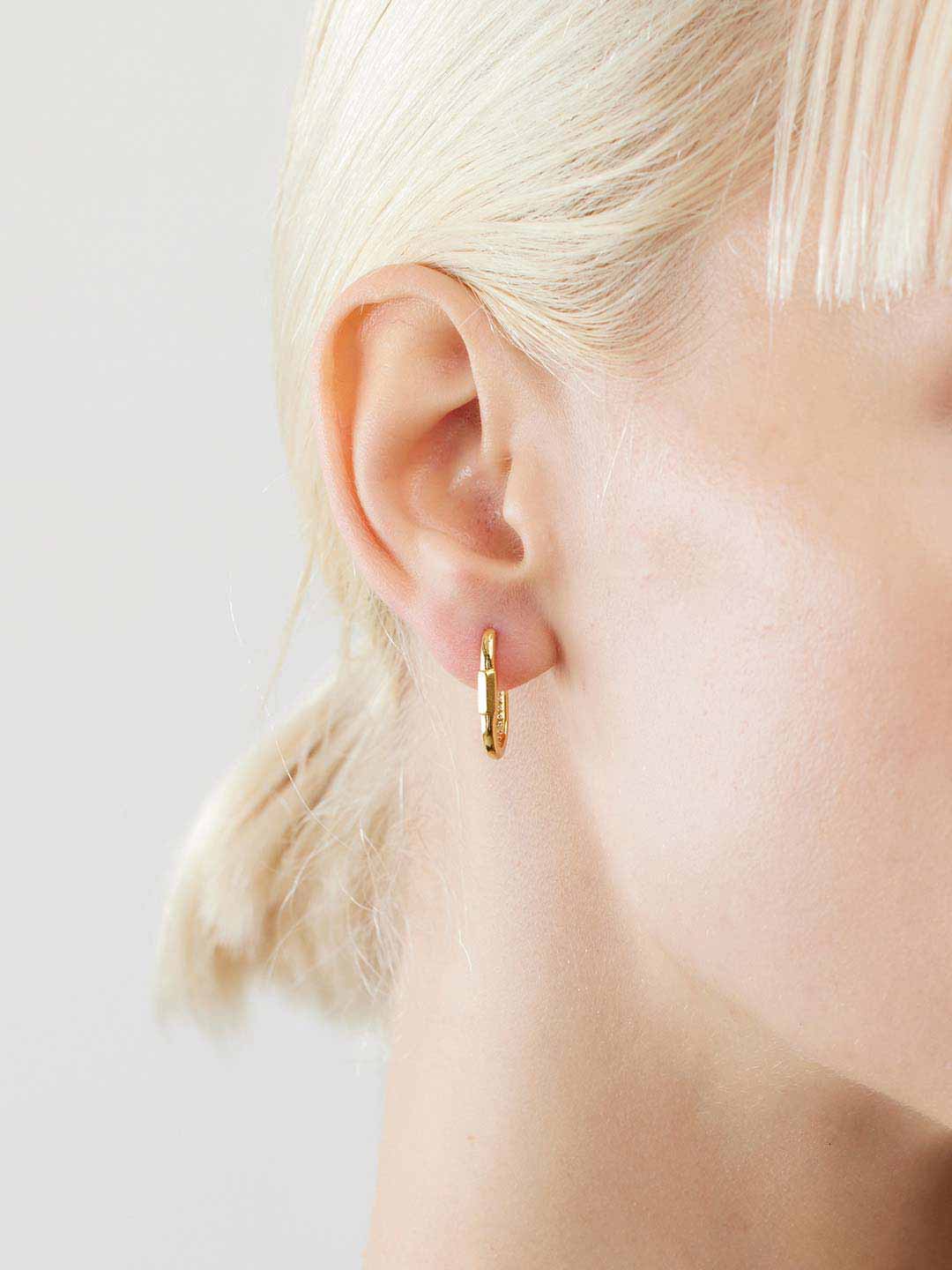 Kastellet Pierced Earring - Yellow Gold