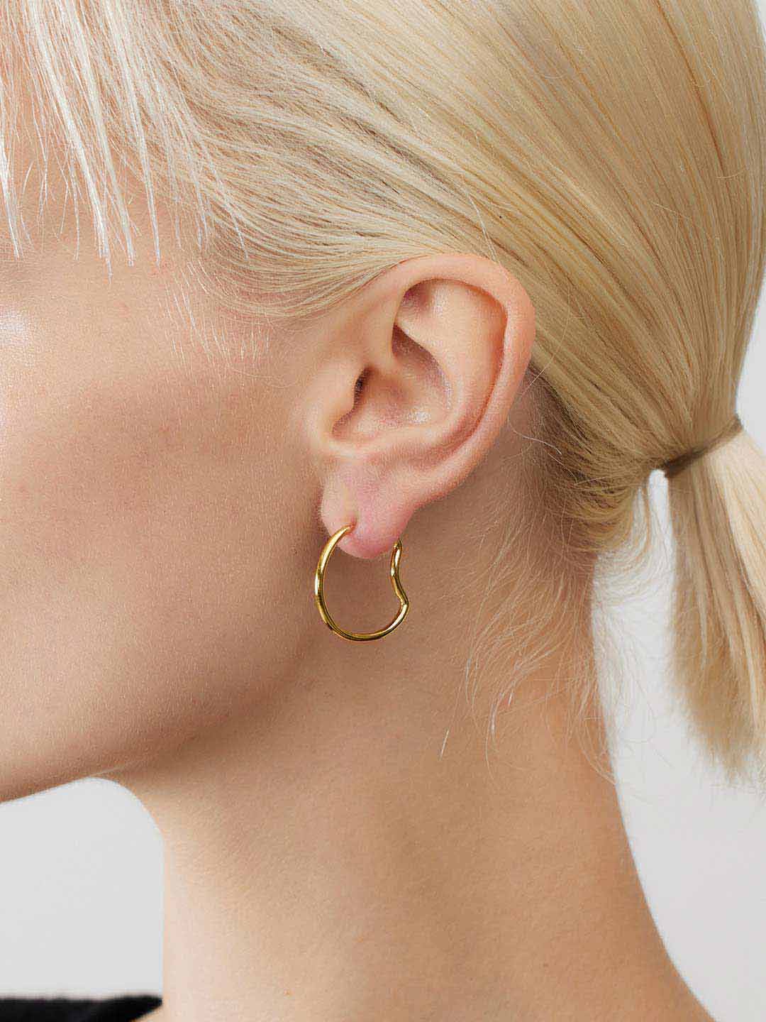 Copenhagen 20 Hoop Pierced Earring - Yellow Gold