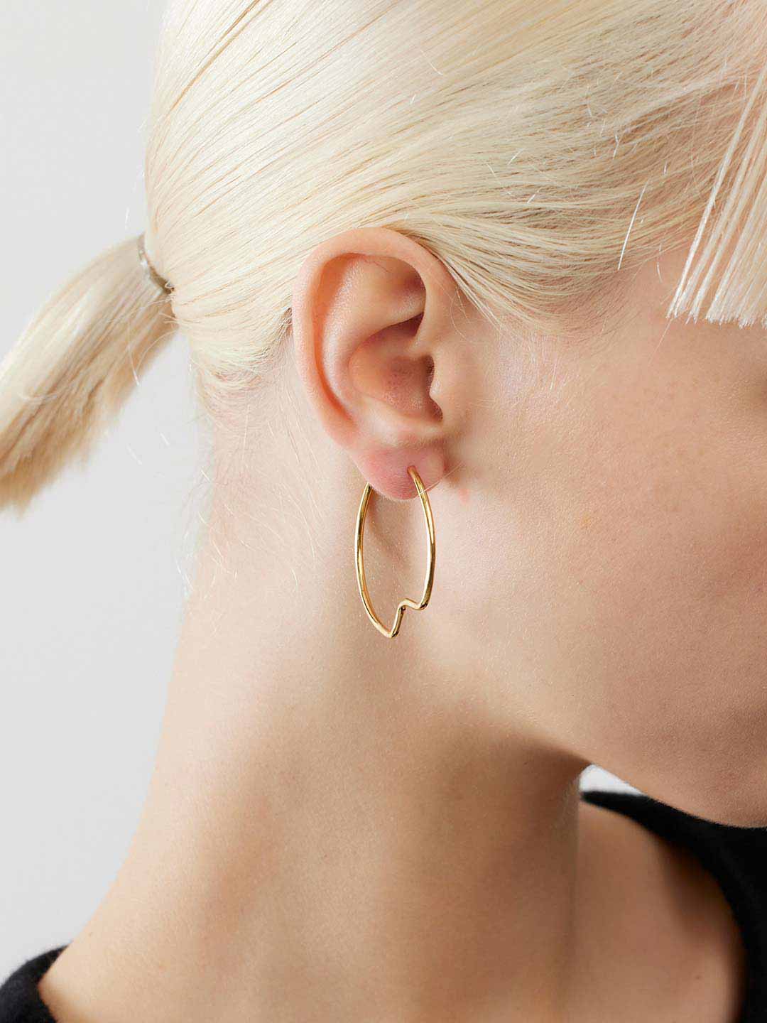 Copenhagen 35 Hoop Pierced Earring - Yellow Gold