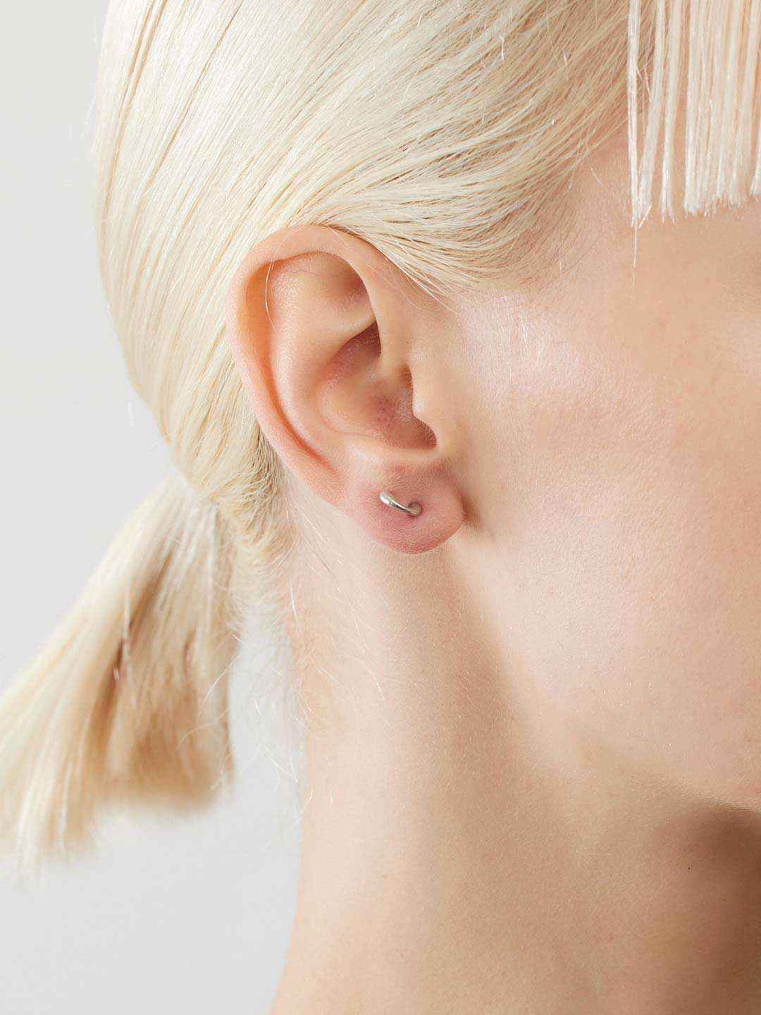 Holmen Stud Pierced Earring - Silver