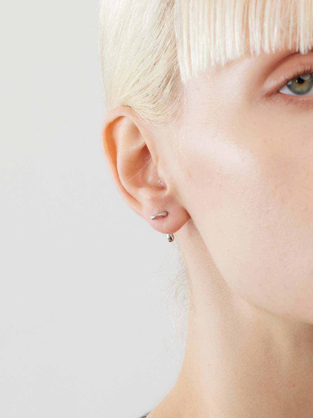 Havfruen Stud Pierced Earring - Silver