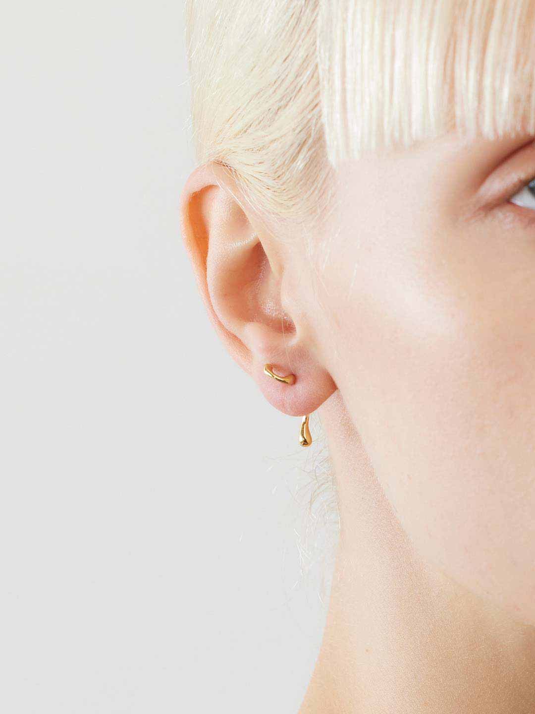 Havfruen Stud Pierced Earring - Yellow Gold