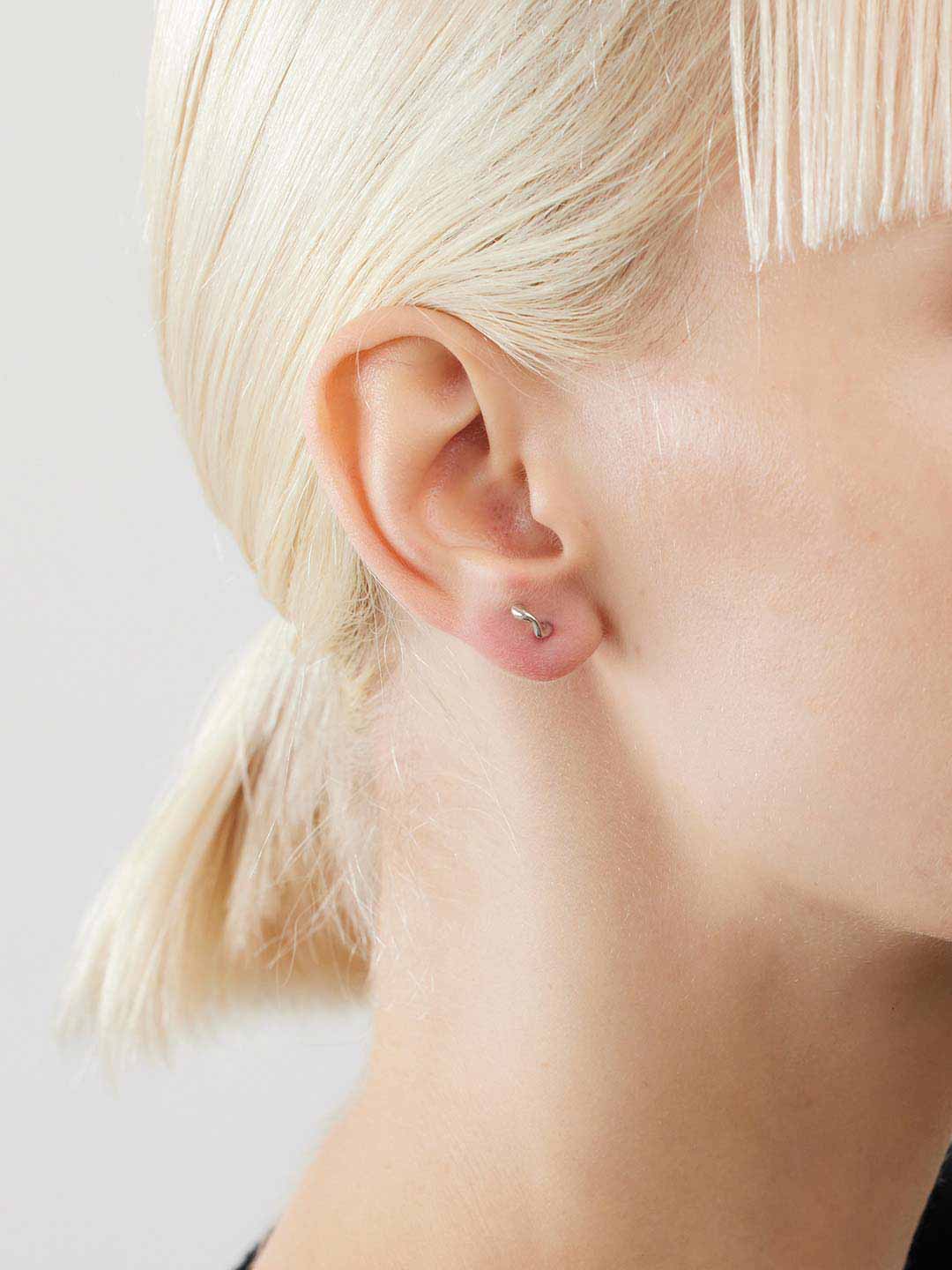 Halvandet Stud Pierced Earring - Silver