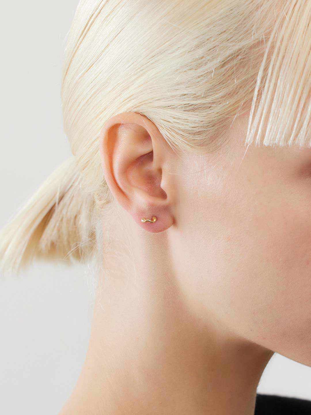 Halvandet Stud Pierced Earring - Yellow Gold
