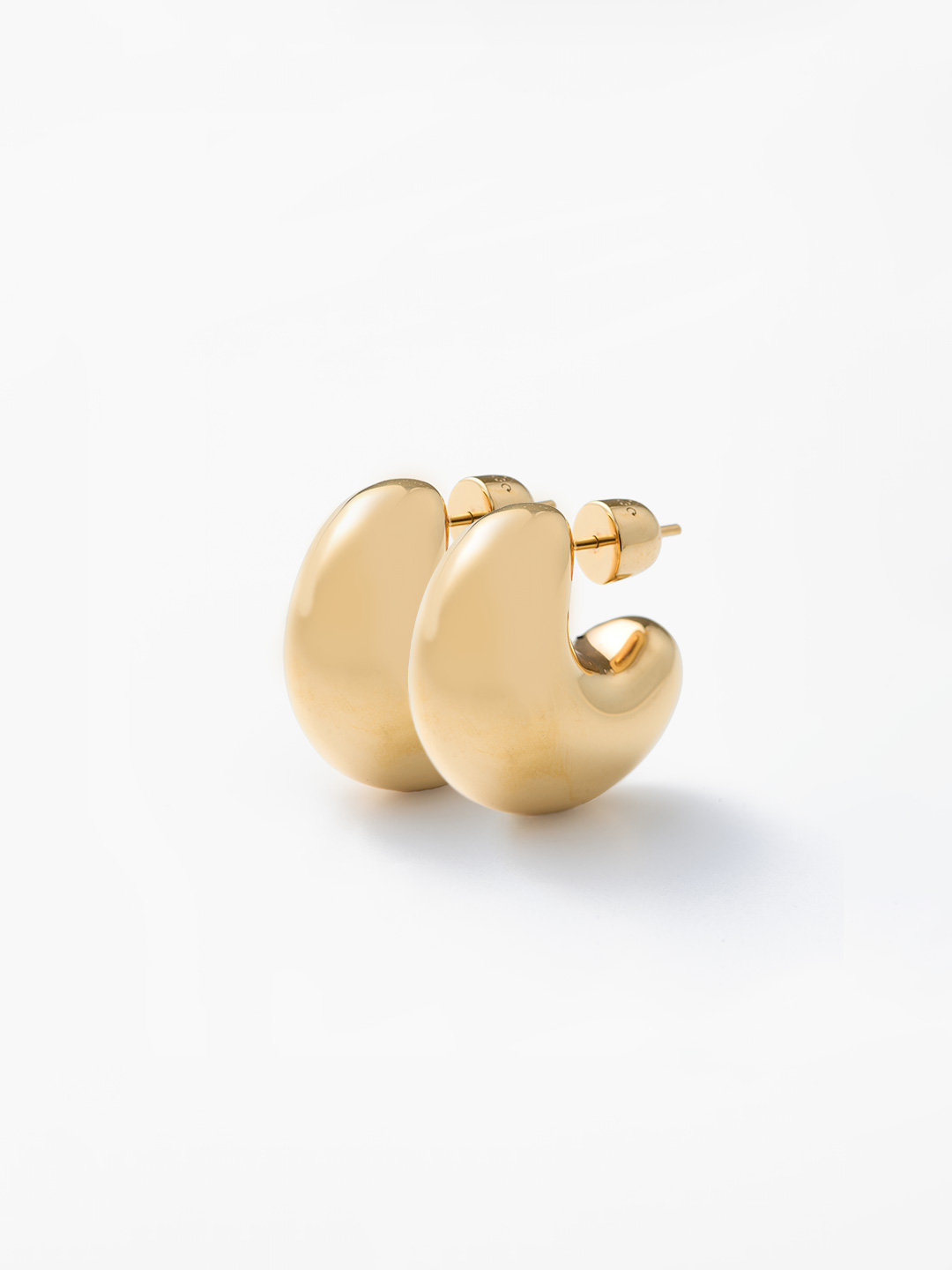 Tryvann Dome Pierced Earring Pair - Yellow Gold