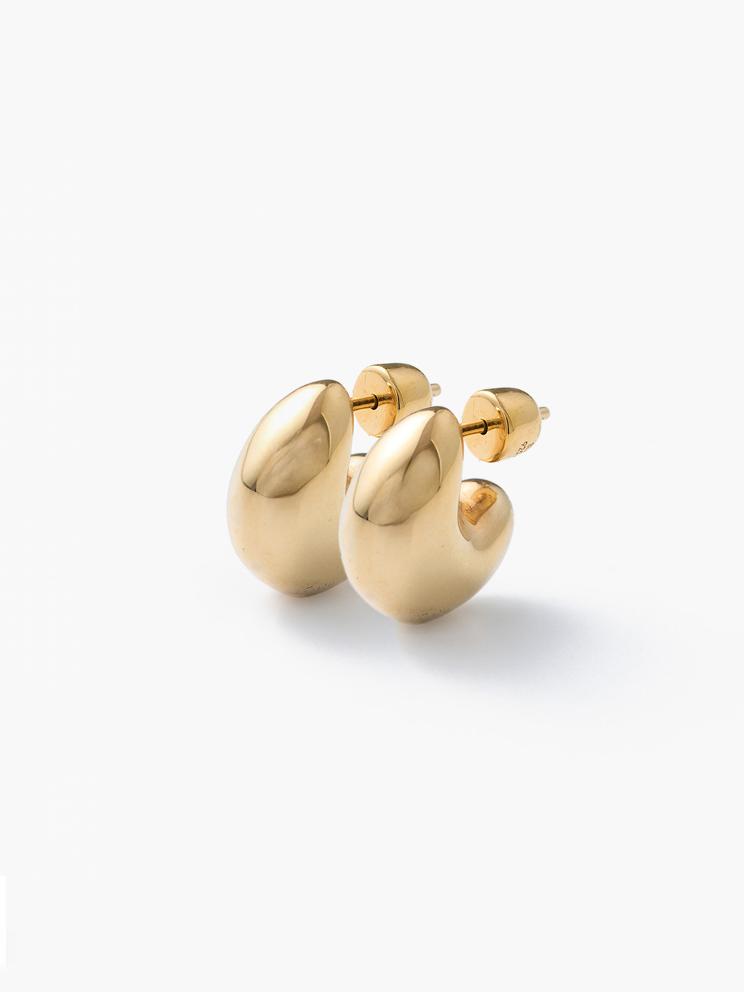 Tryvann Pillow Pierced Earring Pair - Yellow Gold