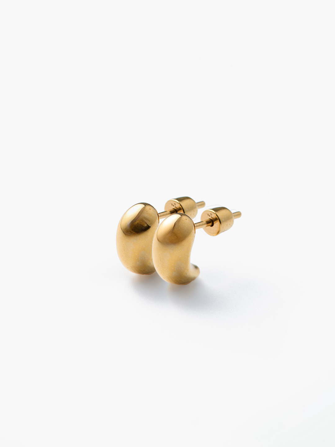 Sagene Stud Pierced Earring Pair - Yellow Gold