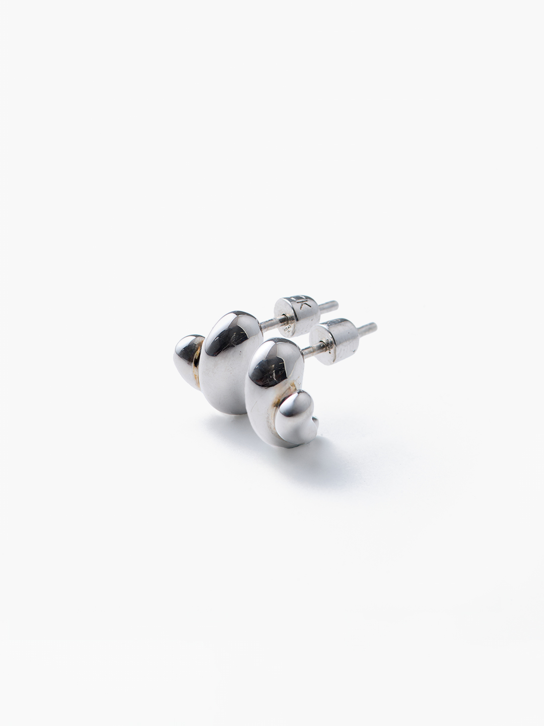Sagene Trail Stud Pierced Earring Pair - Silver