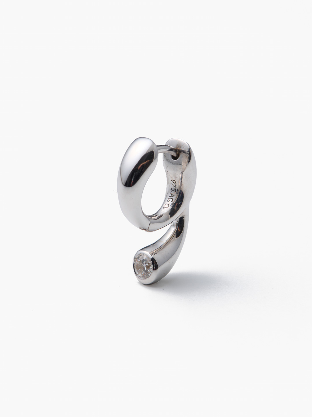Mermaid Pool Huggie Pierced Earring  - Silver