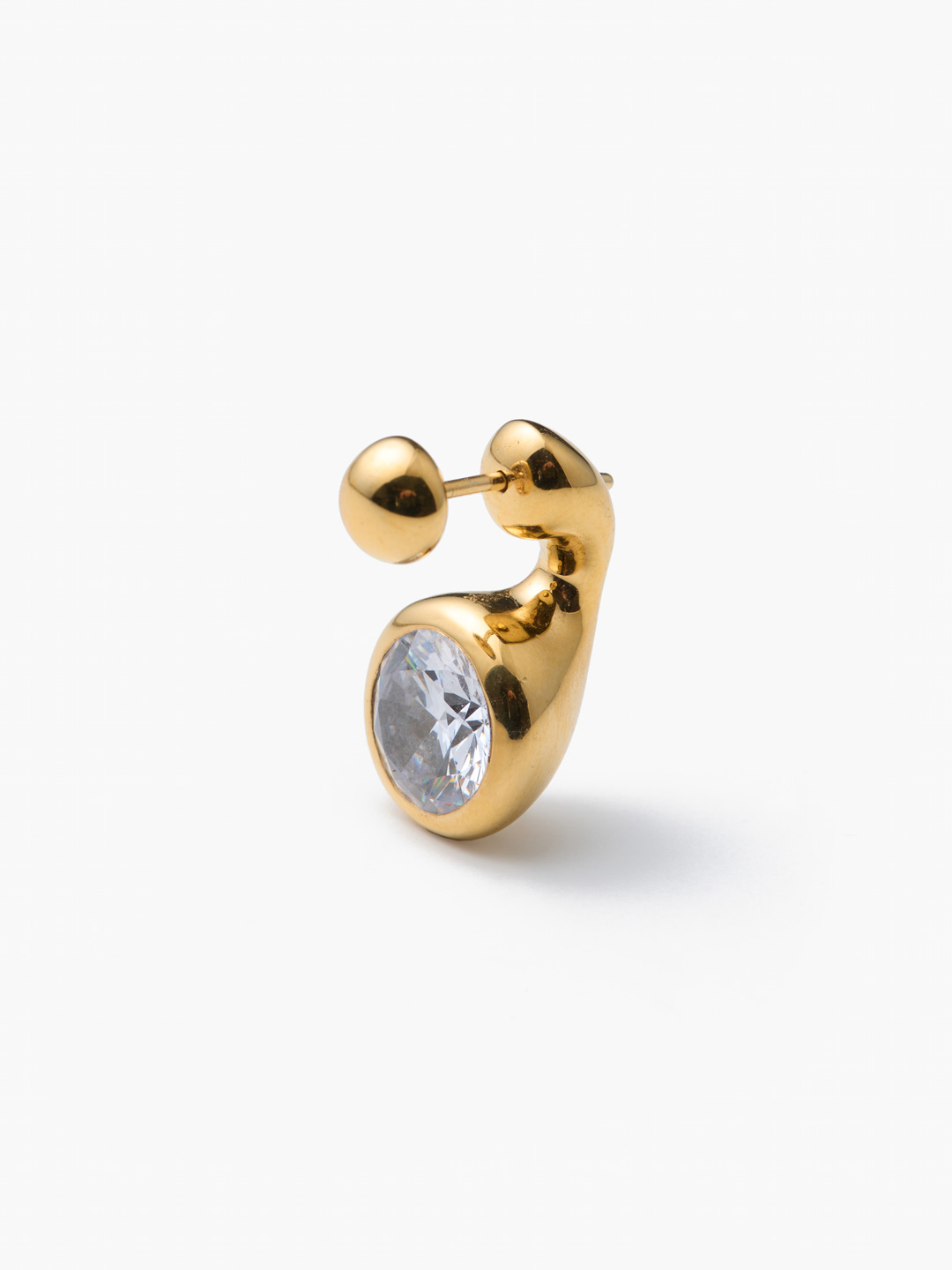 Mermaid Pierced Earring  - Yellow Gold