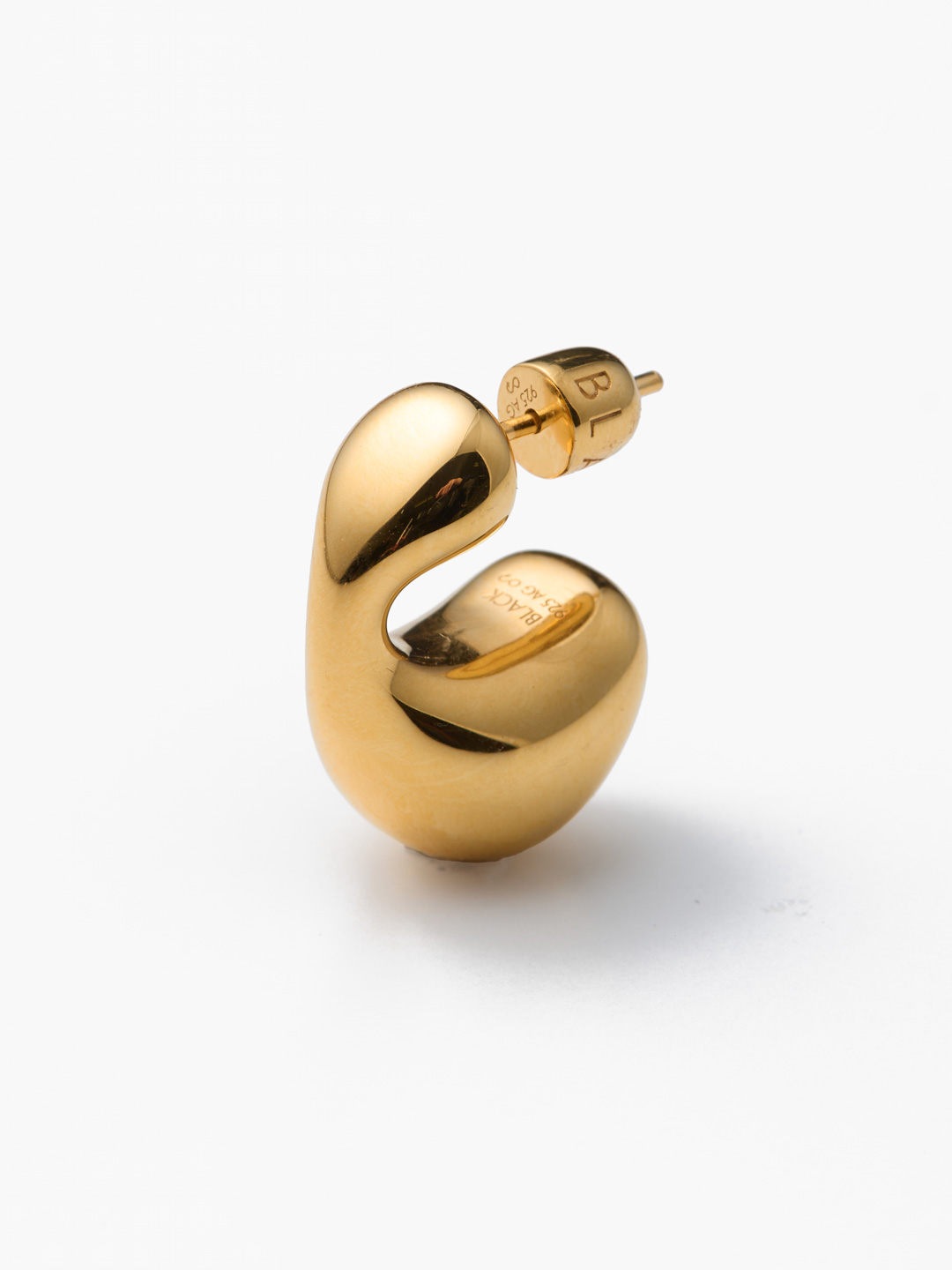 Dolphin Pierced Earring Large  - Yellow Gold