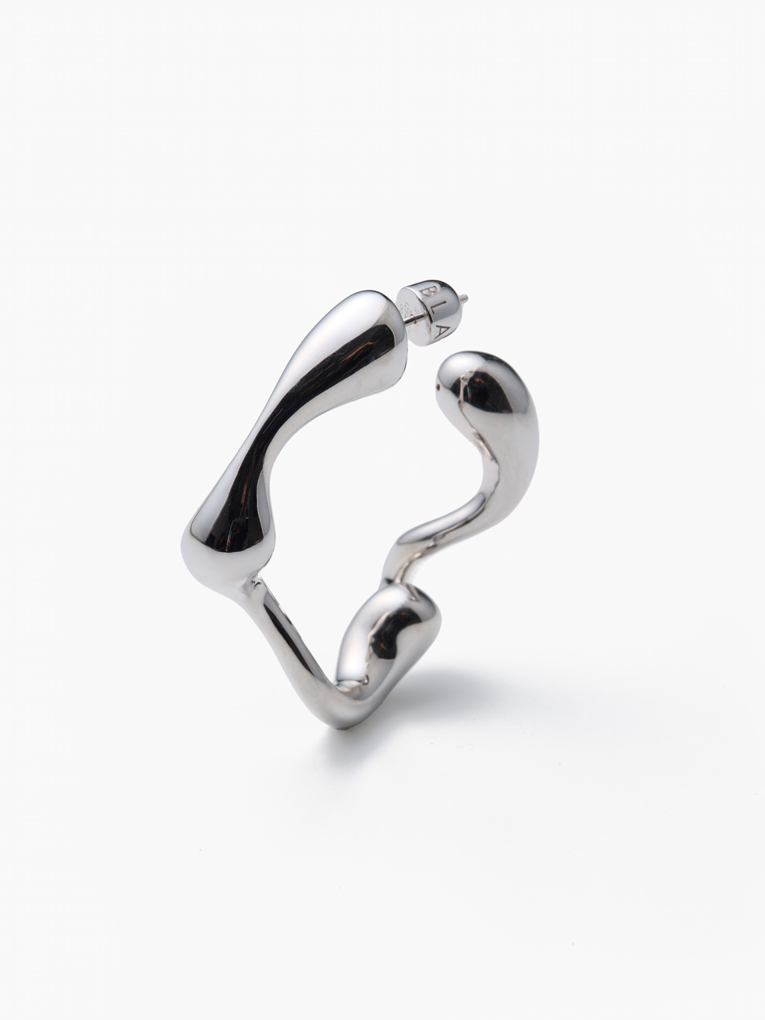 Splash Hoop Pierced Earring Large  - Silver