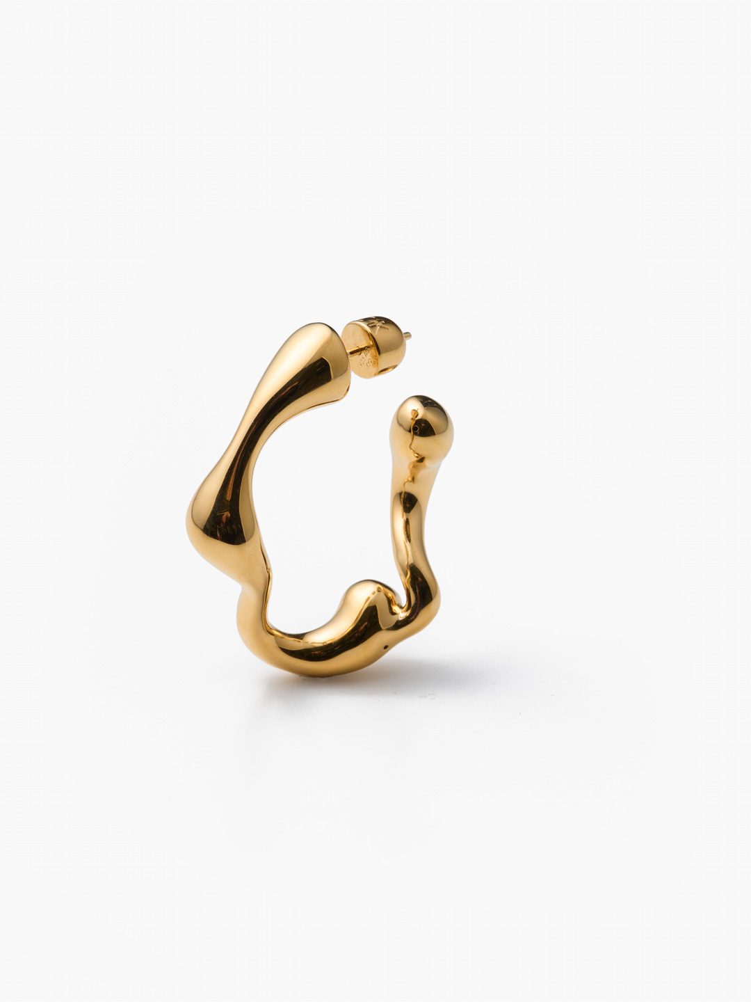 Splash Hoop Pierced Earring Small  - Yellow Gold