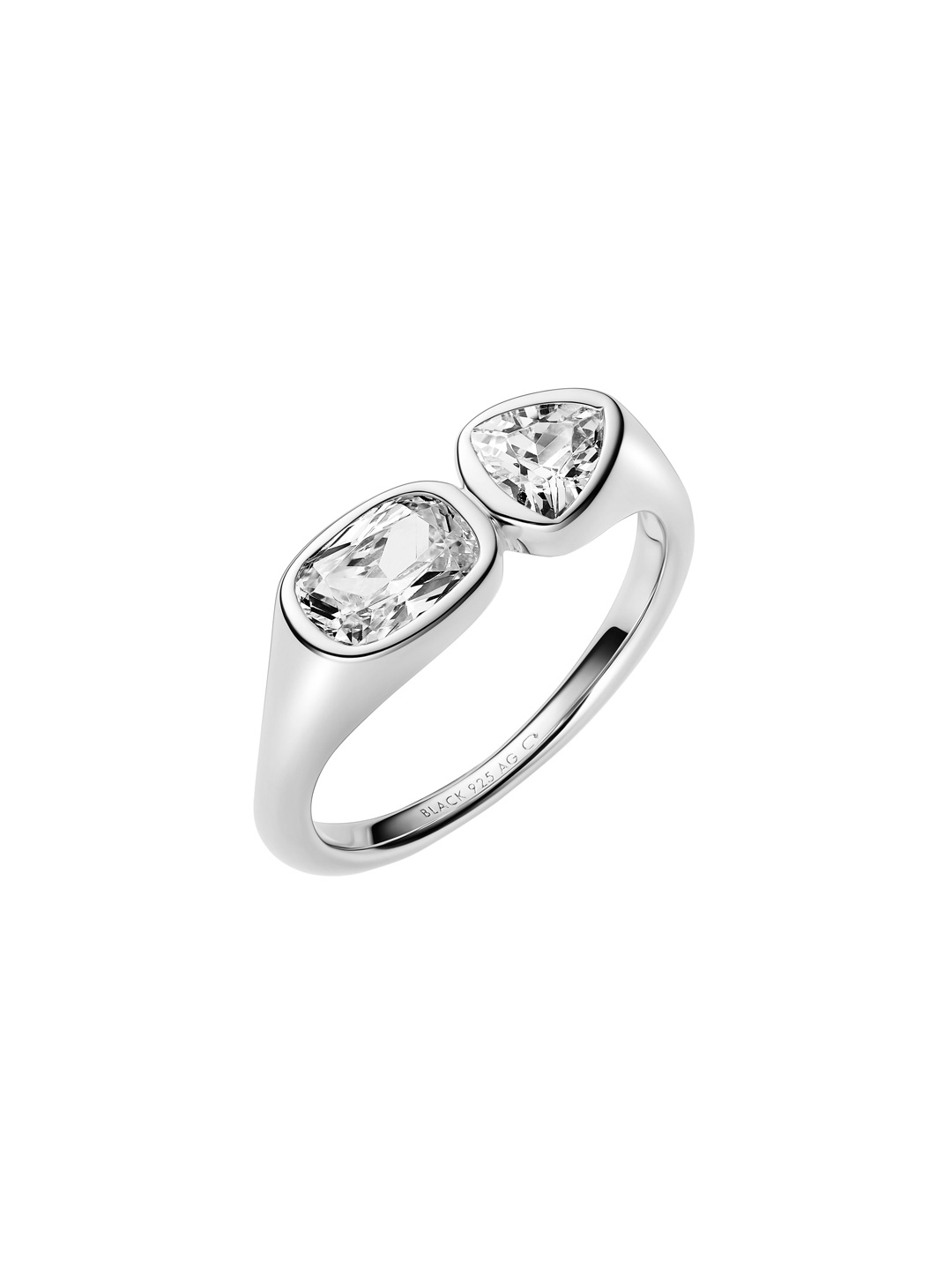 You & Me Signet Ring  - Silver