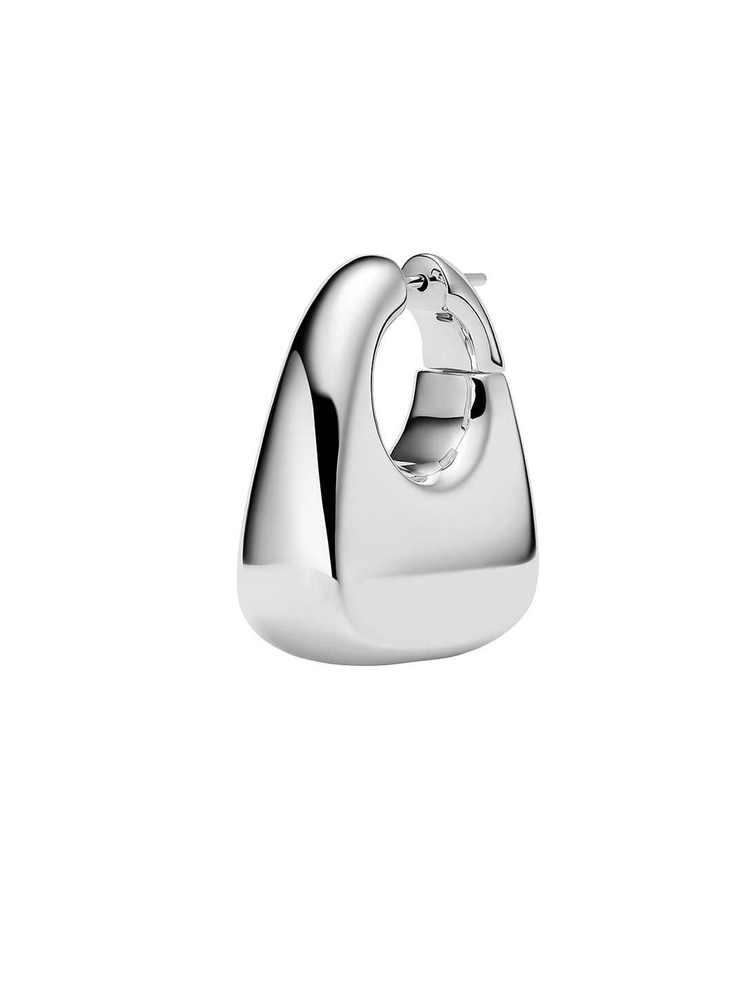 Tote Large Pierced Earring - Silver