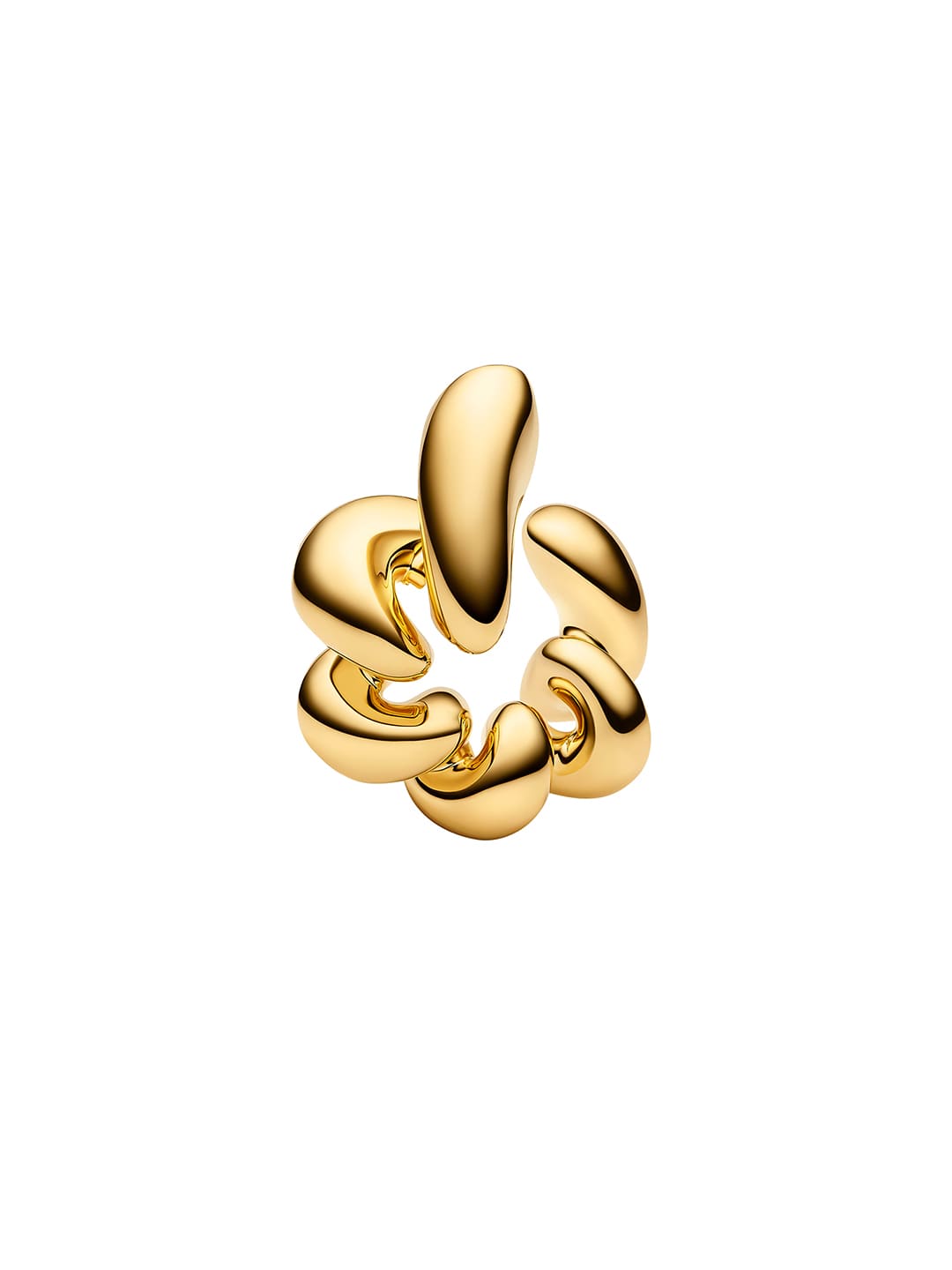 Coil Inverted Pierced Earring - Yellow Gold