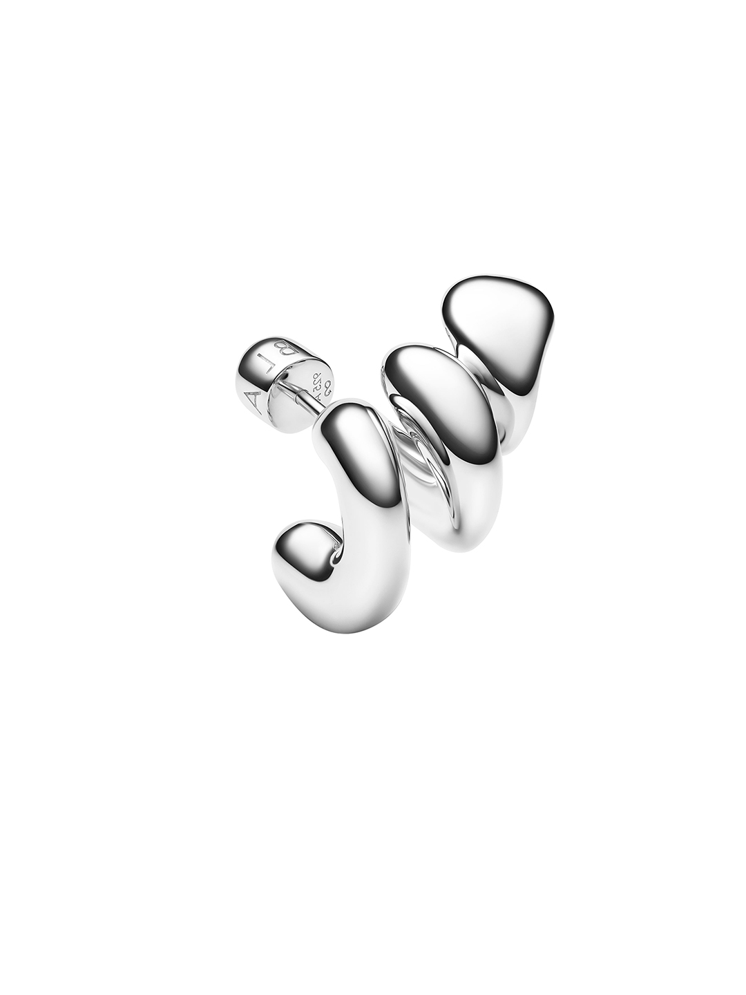 Coil Crawler Pierced Earring  - Silver